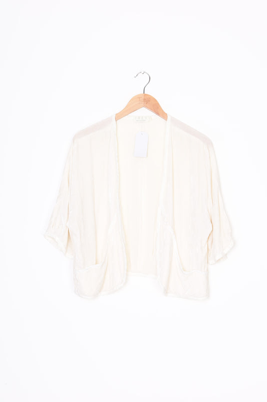 Saga Womens White Cardigan Size 12