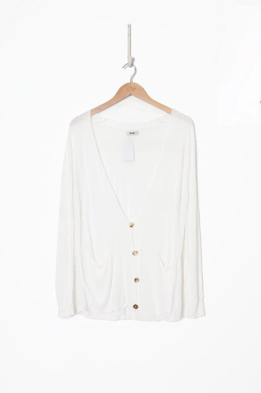 Acne Womens White Cardigan Size L