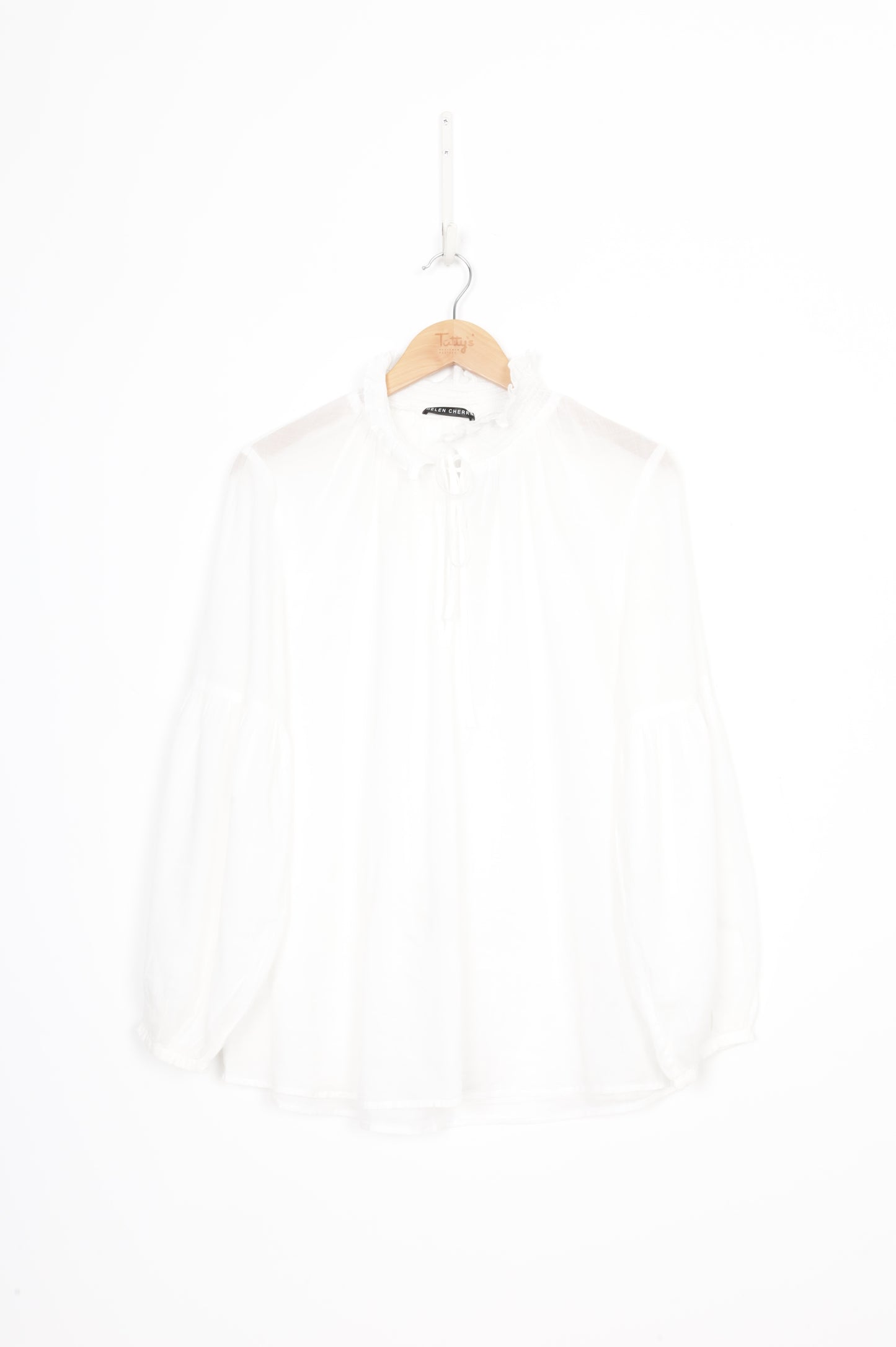 Helen Cherry Womens White Top Size M