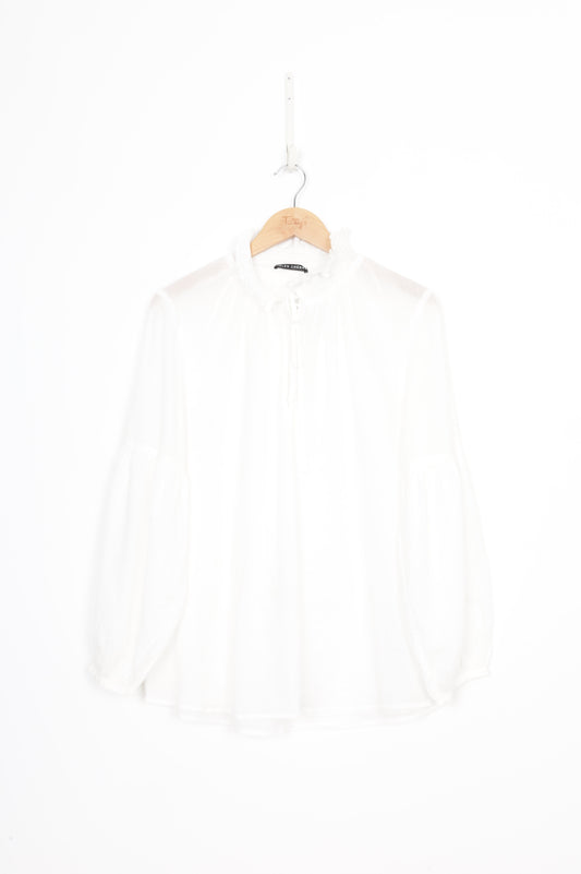 Helen Cherry Womens White Top Size M