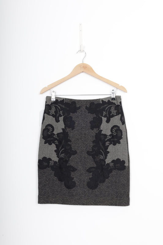 Diane von Furstenberg Womens Grey Skirt Size 8