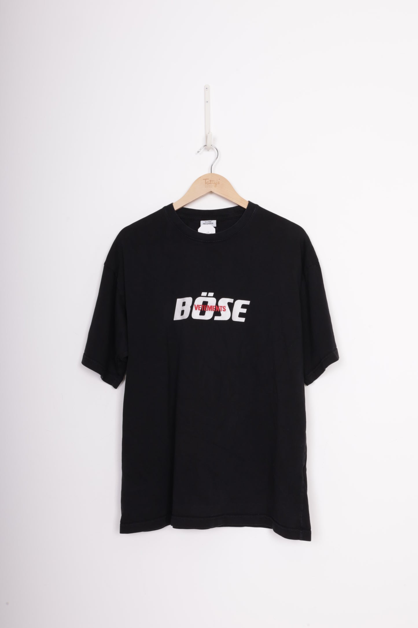 Vetements Mens Black T-shirt Size XS
