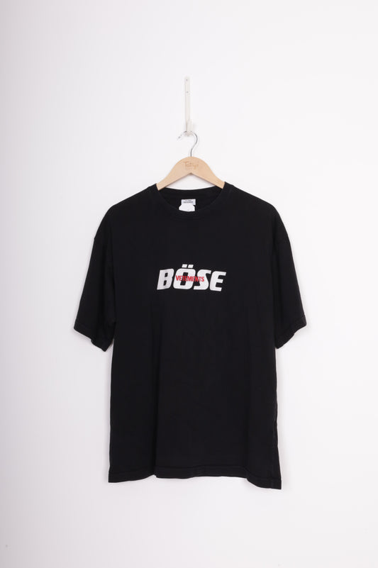 Vetements Mens Black T-shirt Size XS