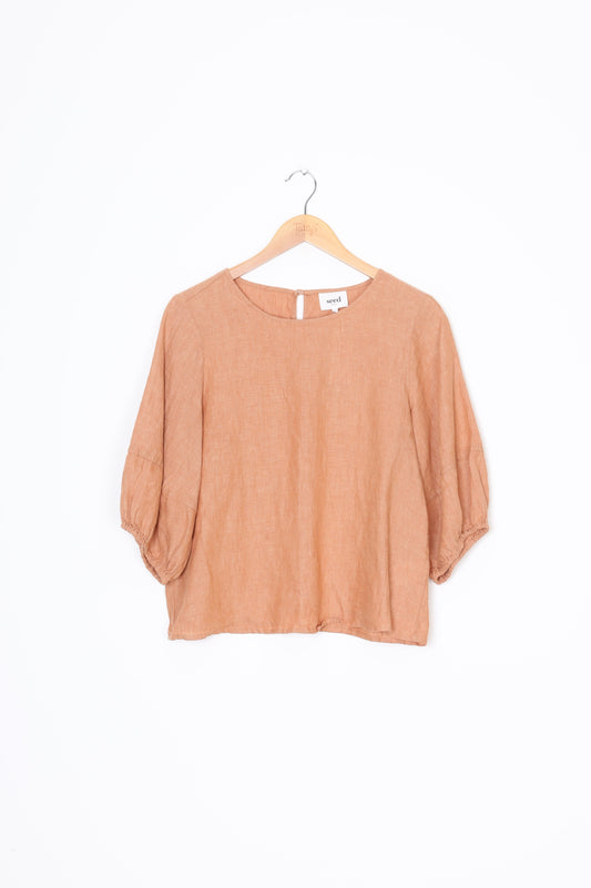Seed Womens Beige Top Size 8
