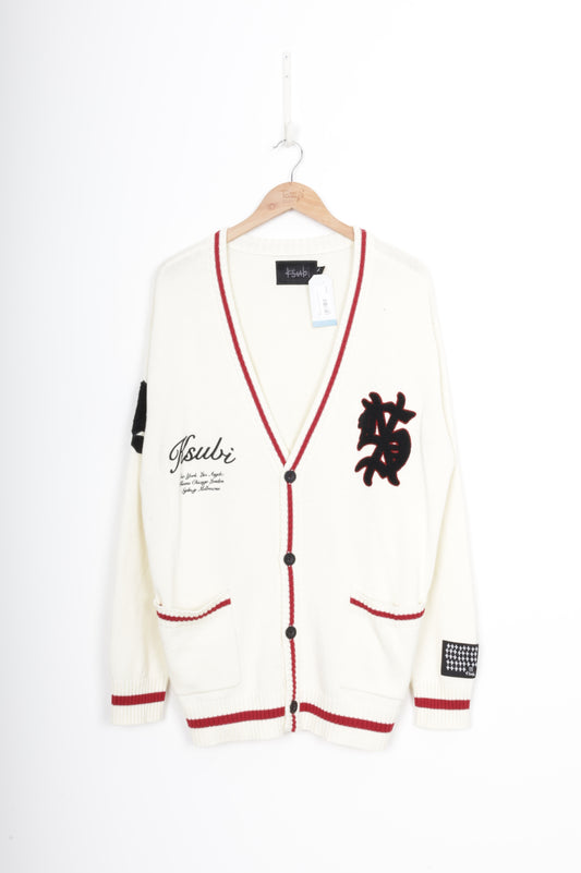 Ksubi Mens Cream Cardigan Size M