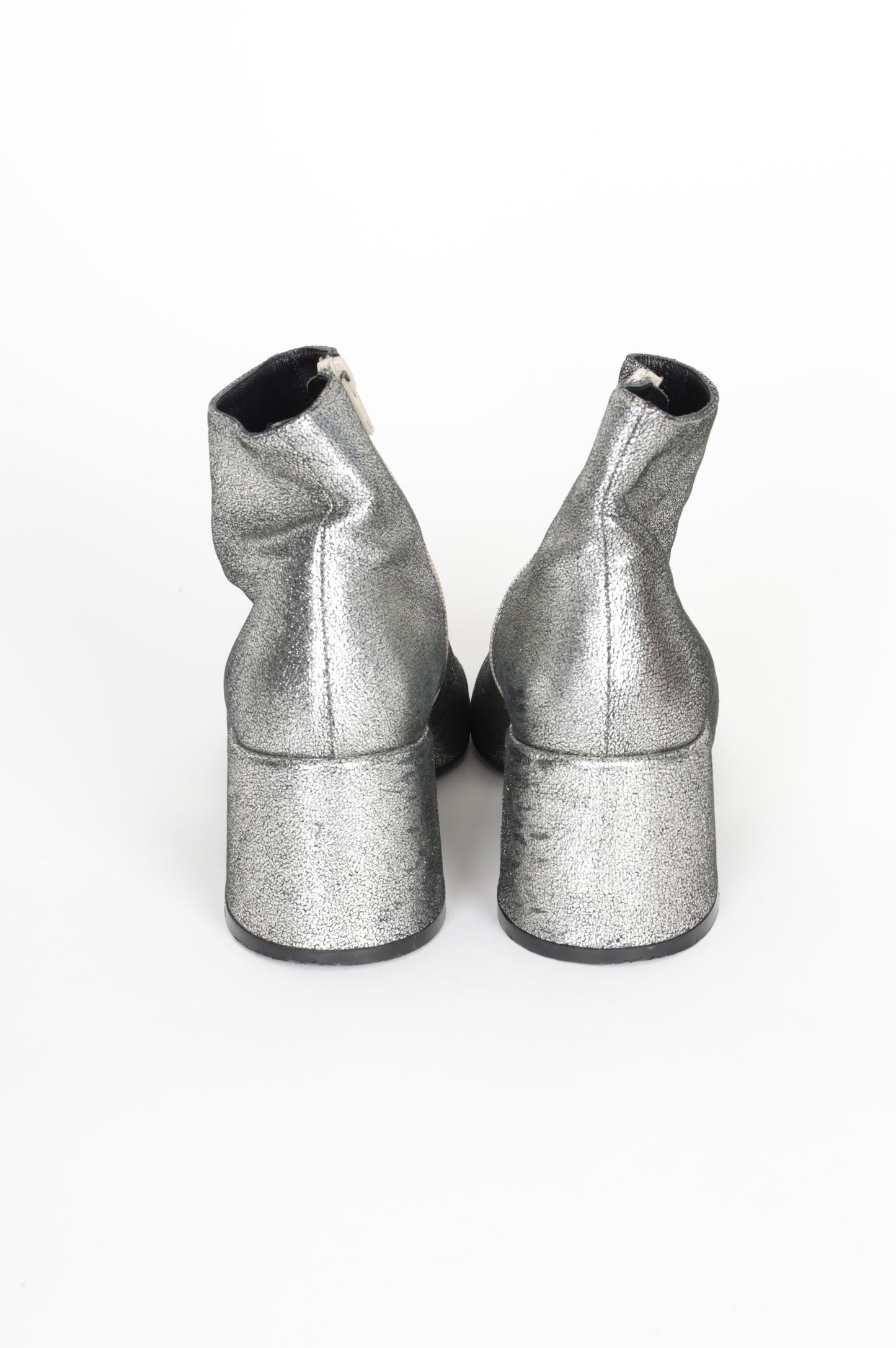 MM6 Womens Metallic Boots  Size EU 36