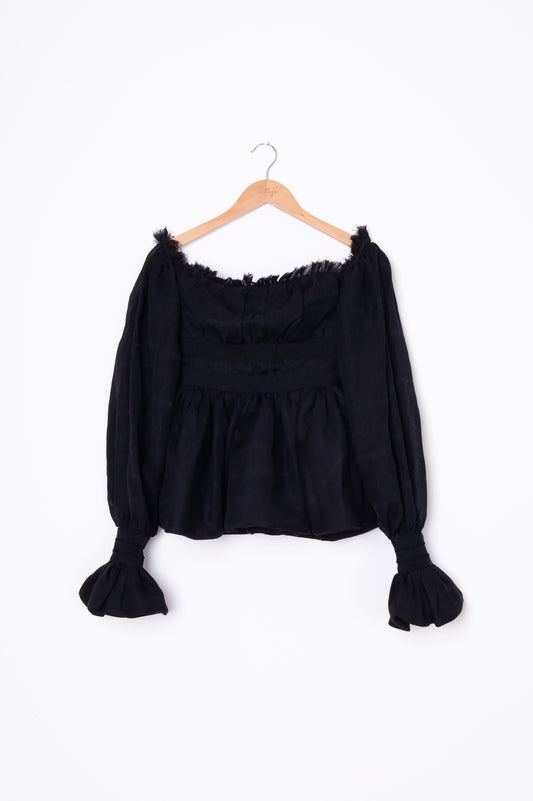 Aje. Womens Black Top Size 8