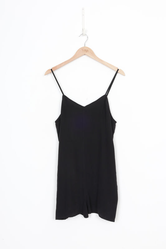 Penny Sage (NZ Made) Womens Black Playsuit Size 12