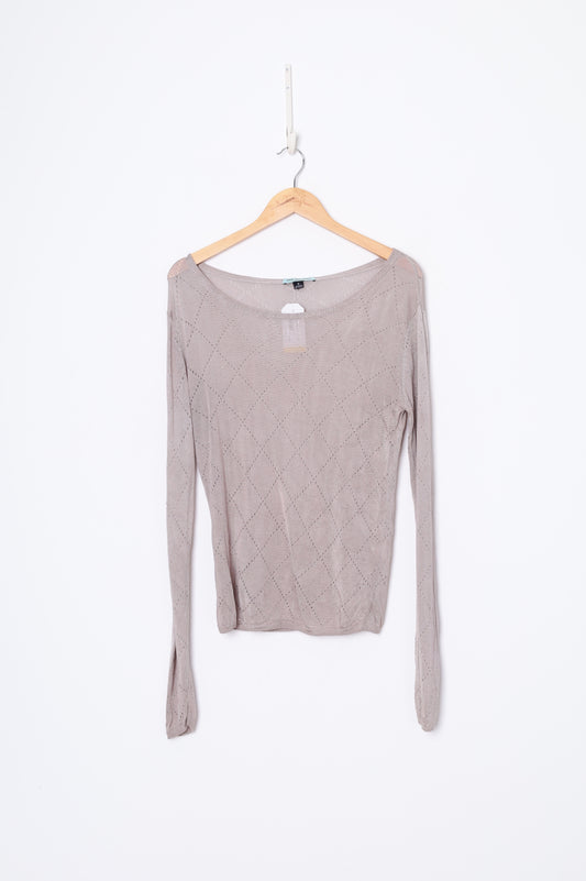Kate Sylvester Womens Grey Top Size M
