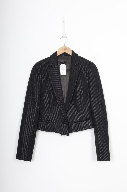 Cue Womens Black Blazer Size 10