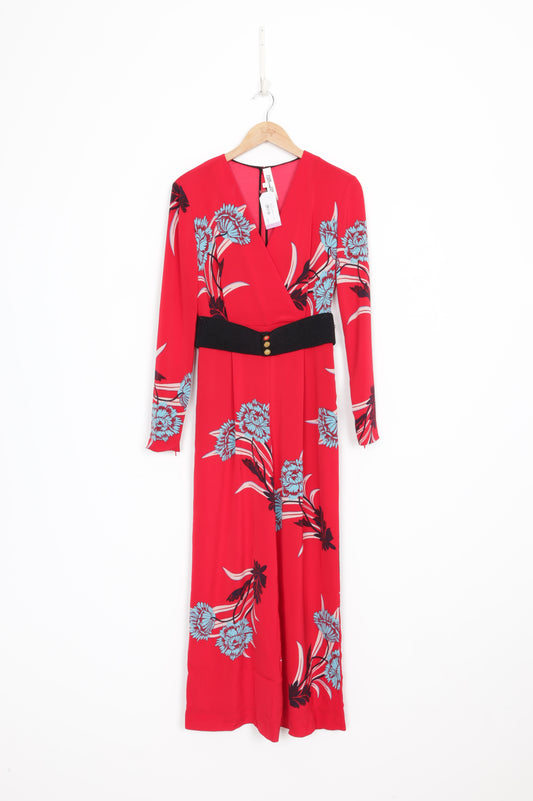 Diane von Furstenberg Womens Red Jumpsuit Size 6