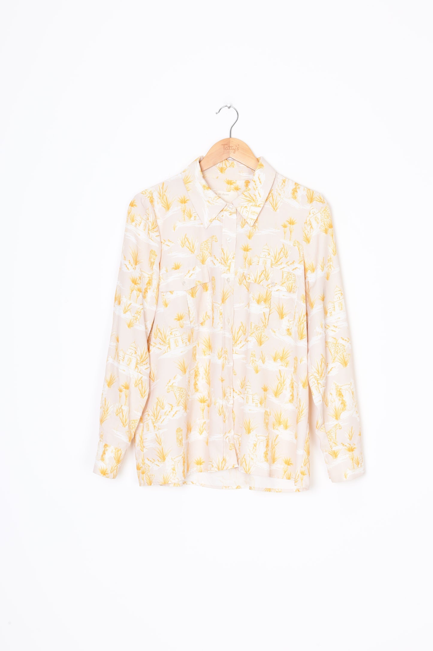 Hi There from Karen Walker Womens Beige Shirt Size 12