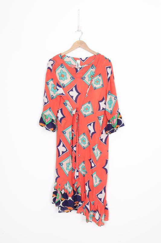 M.A Dainty Womens Orange Dress Size 10