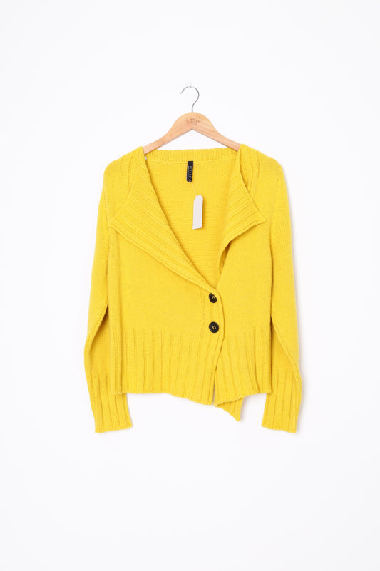 Visage Womens Yellow Cardigan Size M