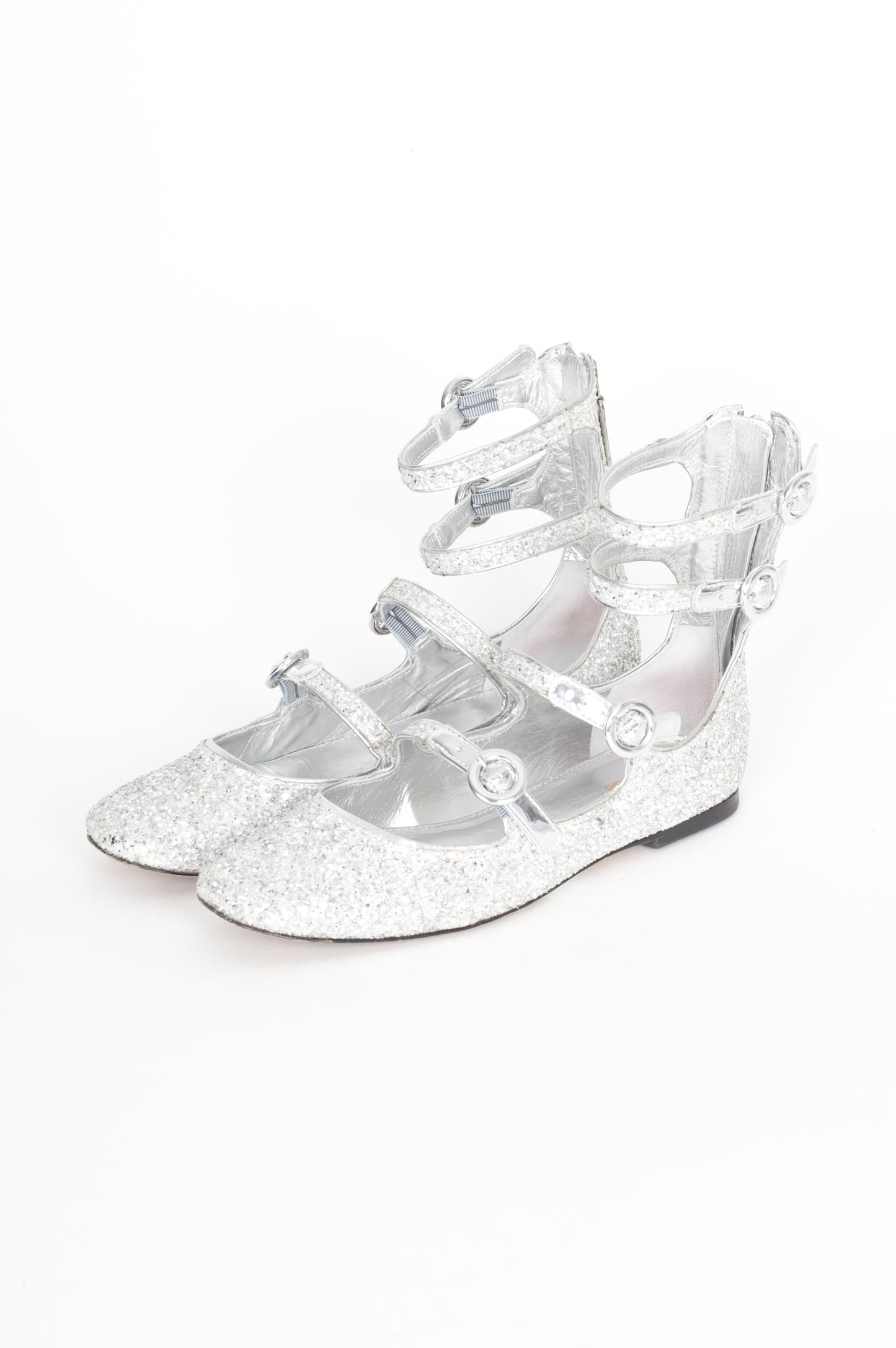 Larroude Womens Silver Shoes Size EU 40