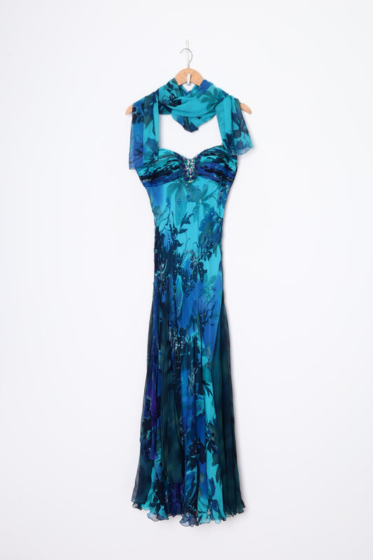 Diane Freis Womens Blue Dress Size 12