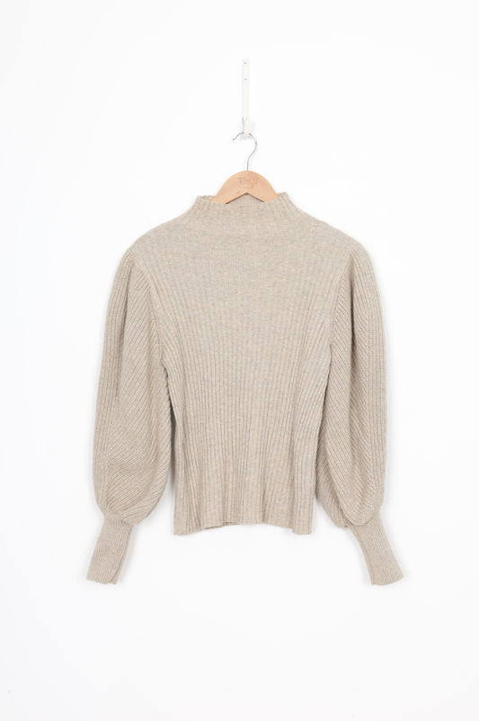 Bassike Knit Womens Beige Jumper Size 1