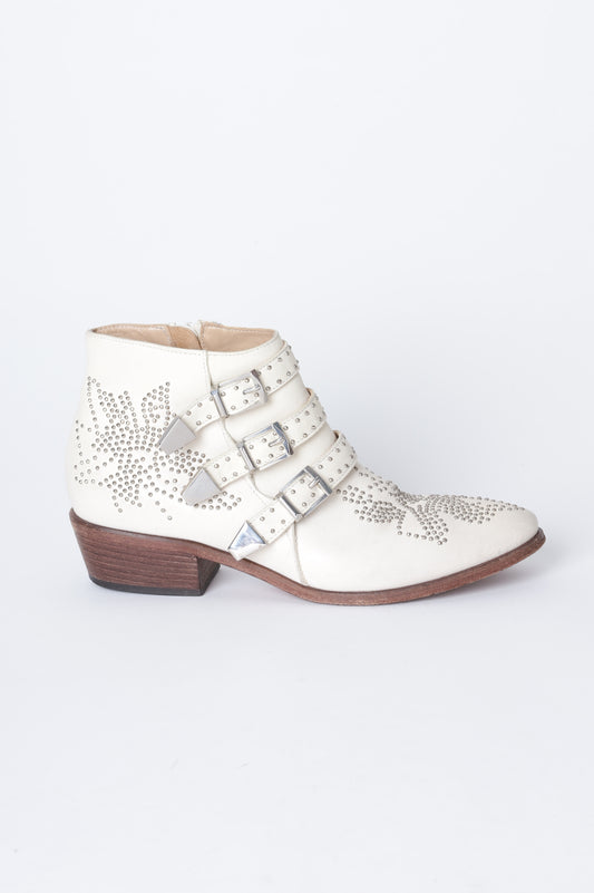 Elena Iachi Womens Cream Boots  Size EU 38