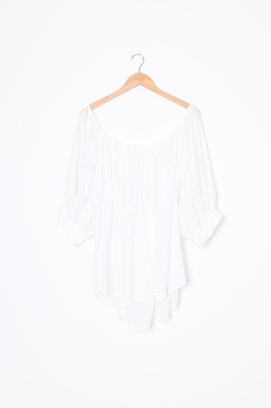 Mahsa Womens White Blouse Size S