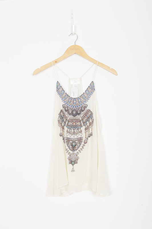 Camilla Womens Cream Top Size S