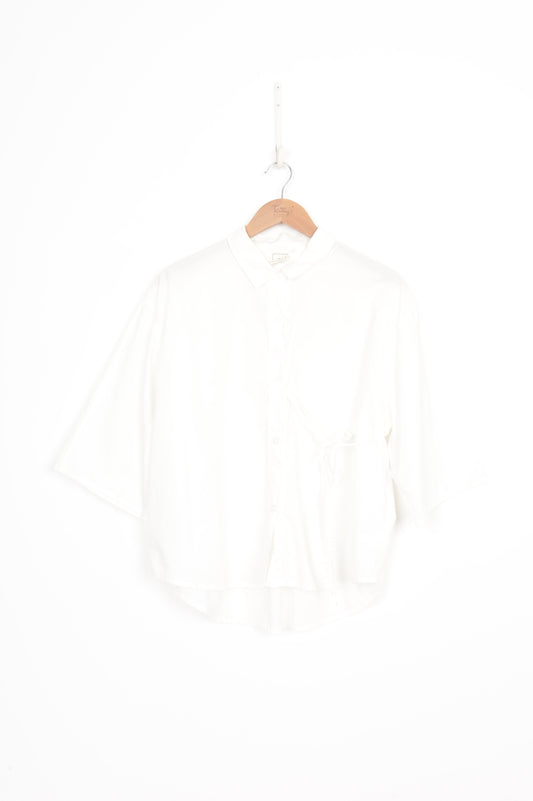 Deiji Studios Womens White Shirt Size M