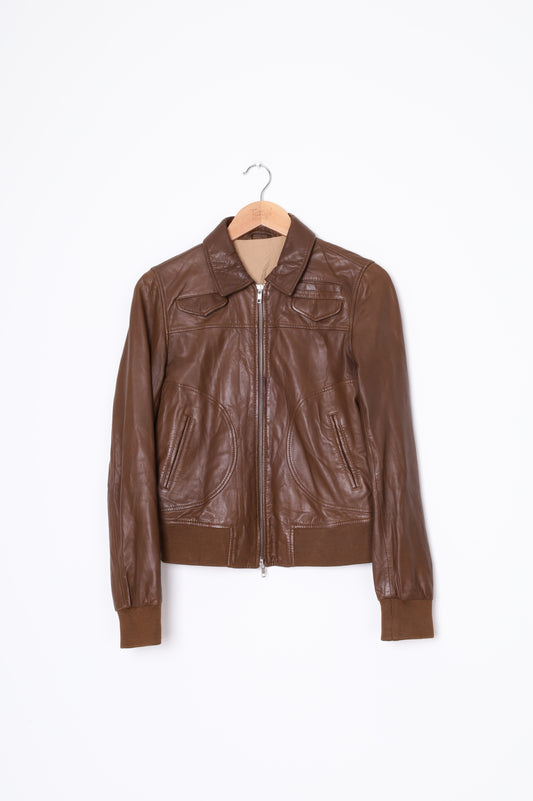 Mauro Grifoni Womens Brown Jacket Size XS