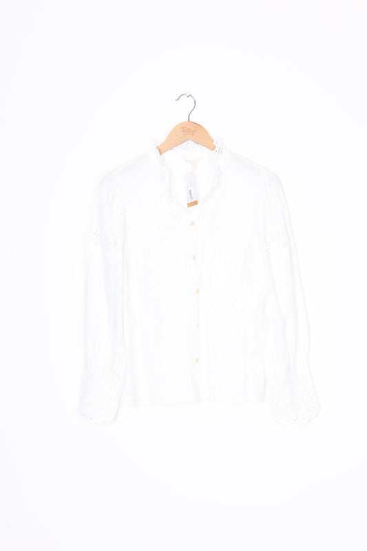 Rebecca Taylor Womens White Shirt Size 10