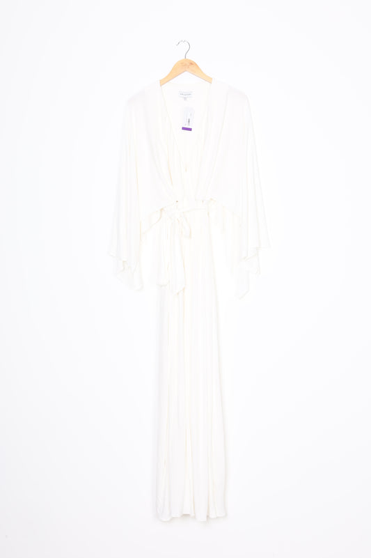 Halston Womens White Jumpsuit Size 8