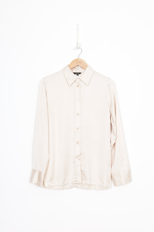 Massimo Dutti Womens Cream Shirt Size S