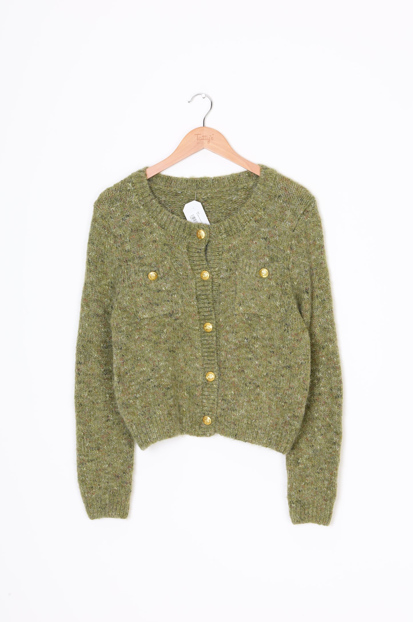 No Label Womens Green Cardigan Size S