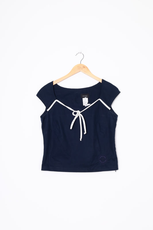 Versace Classic V2 Womens Blue Top Size 44