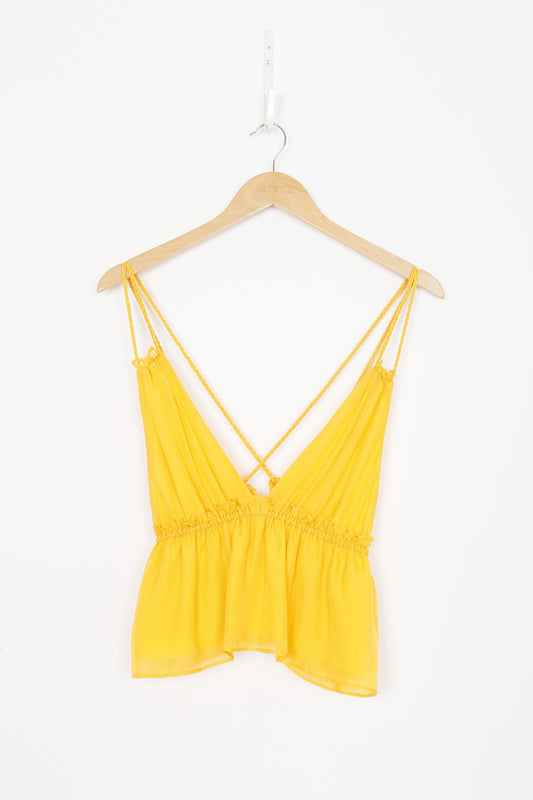 CAMI Womens Yellow Top Size L