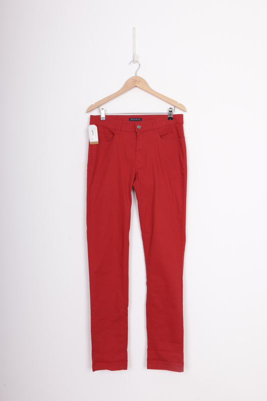 Bucalo Mens Red Jeans Size 34