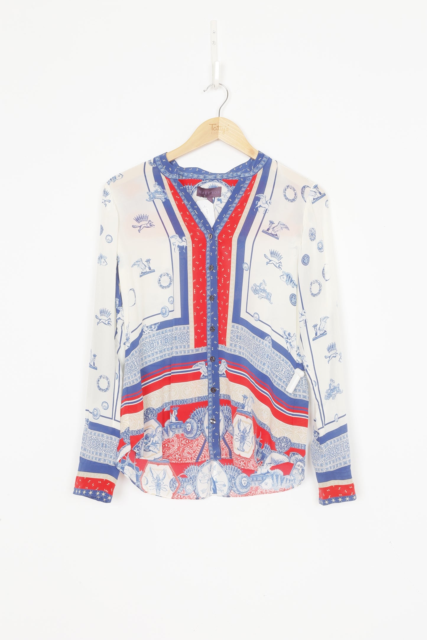 Hale Bob Womens White Shirt Size S