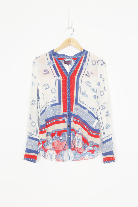 Hale Bob Womens White Shirt Size S