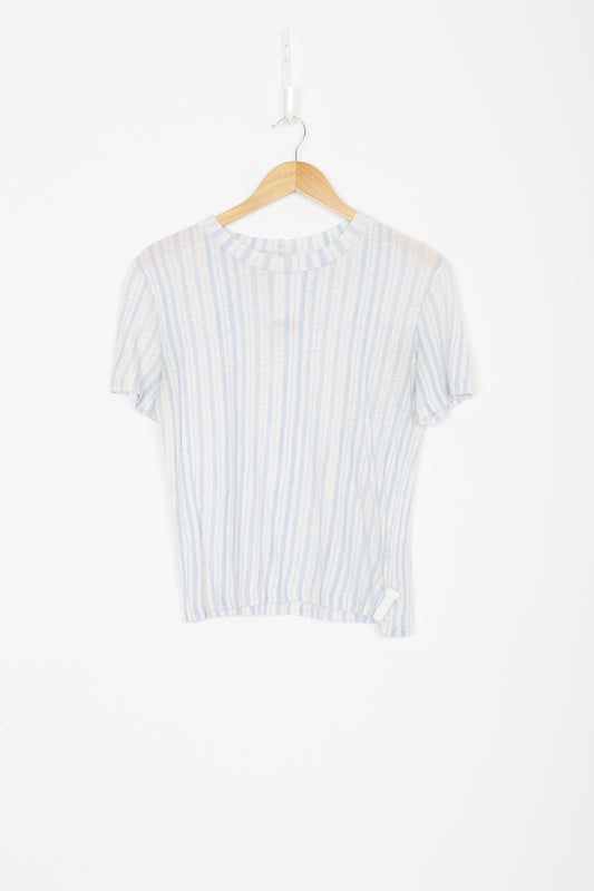 Wynn Hamlyn Womens White T-shirt Size 12