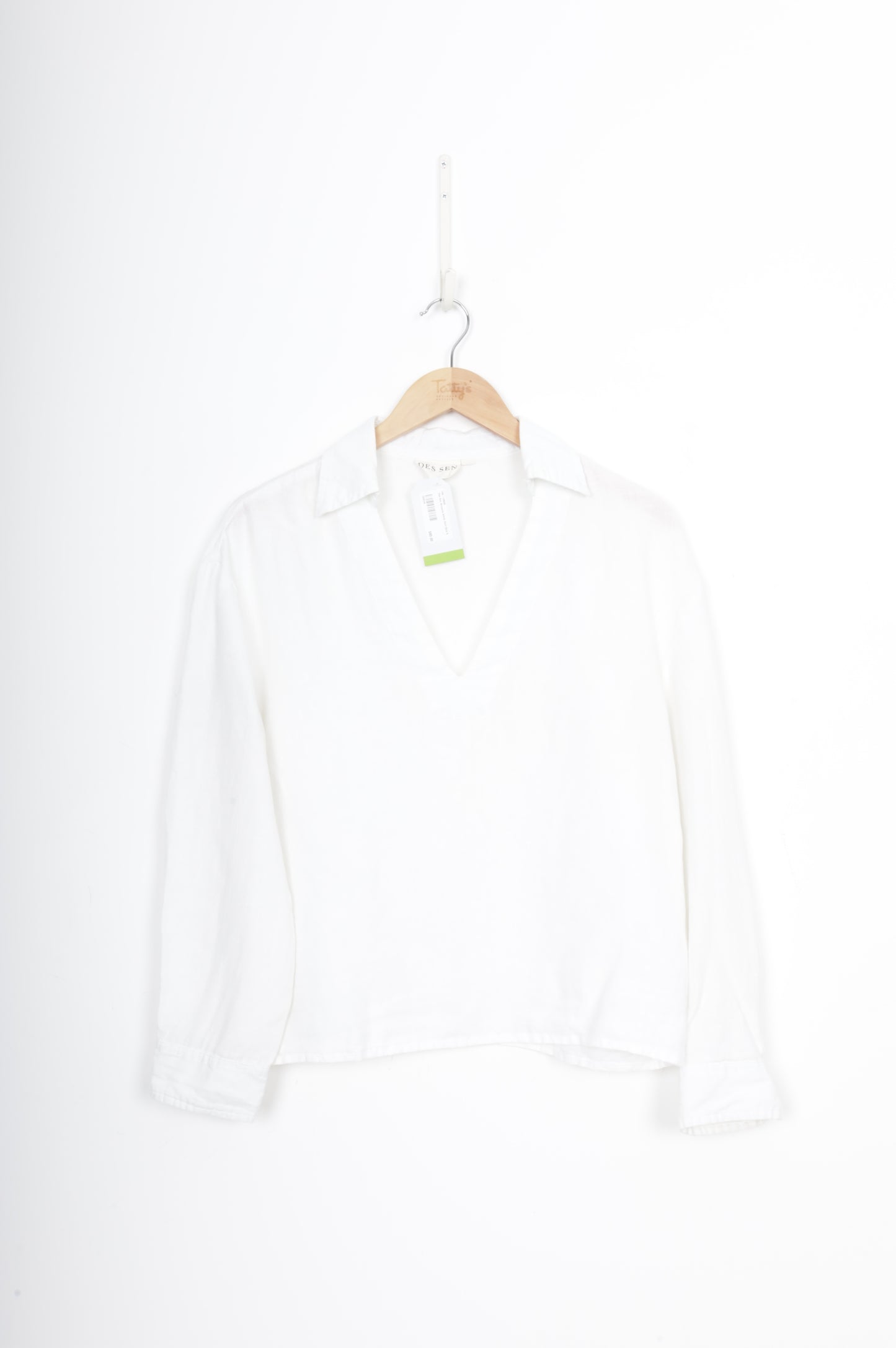 Des Sen Womens White Shirt Size S