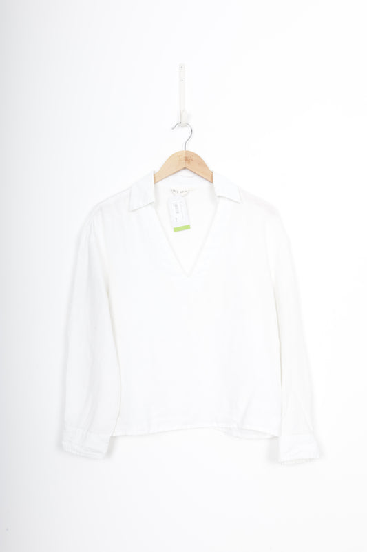 Des Sen Womens White Shirt Size S