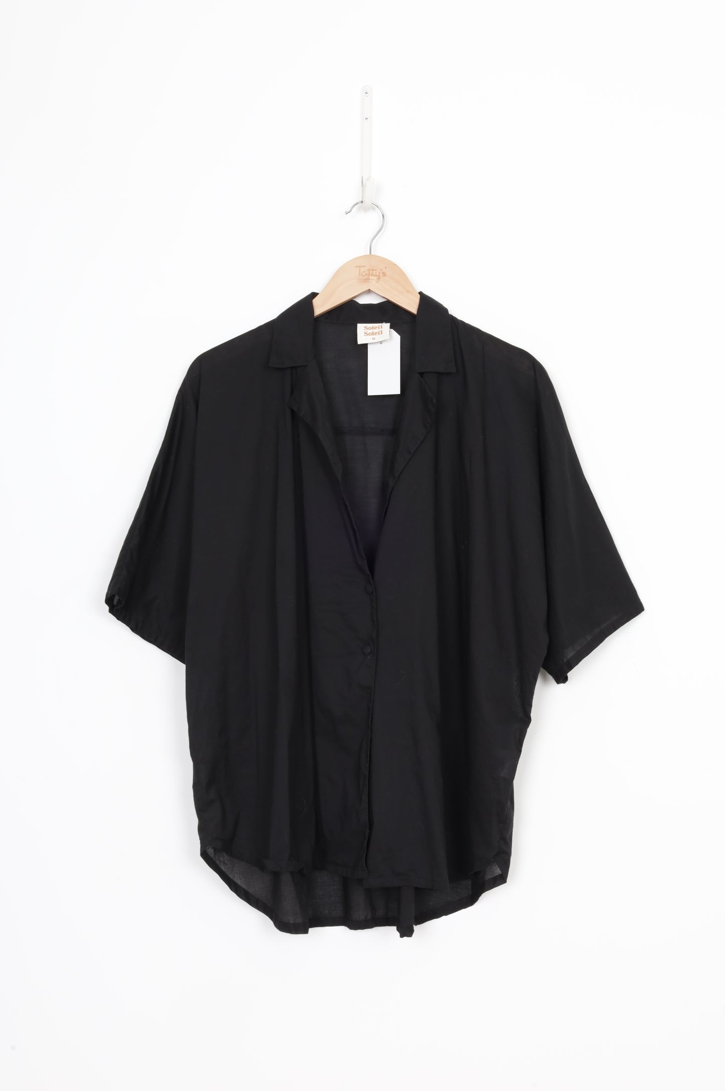 Soleil Soleil Womens Black Shirt Size M