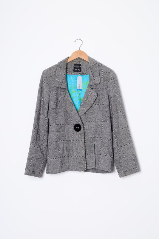 World Womens Grey Blazer Size M