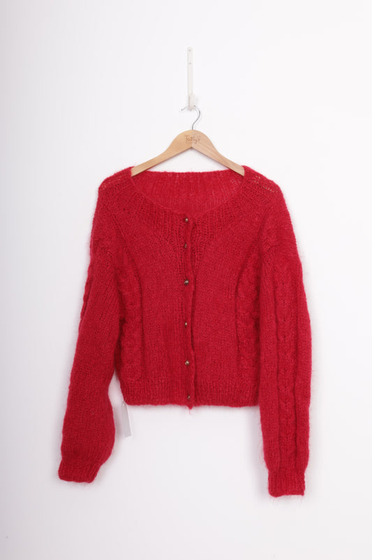 No Label Womens Red Cardigan Size M