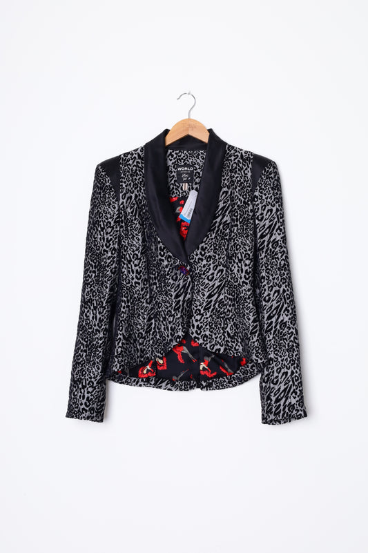 World Womens Black Blazer Size M
