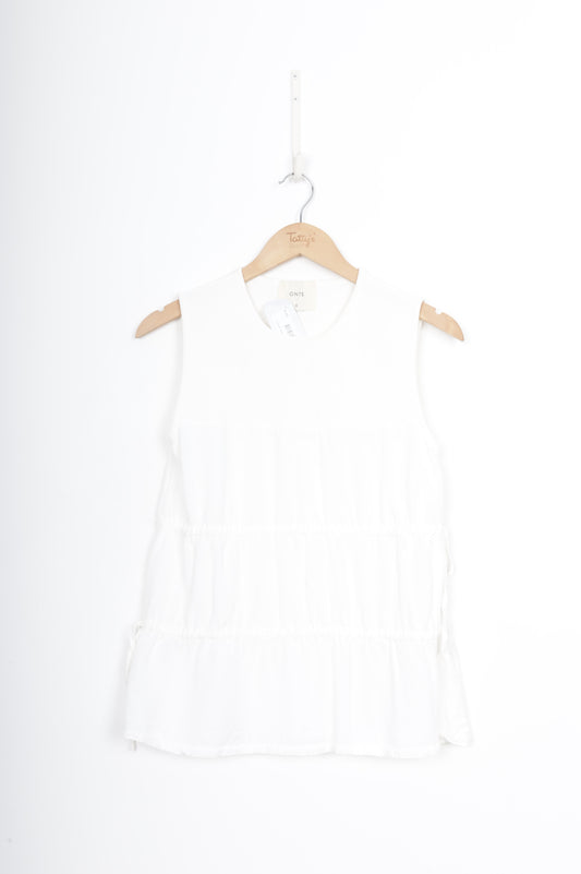Onte Womens White Top Size S
