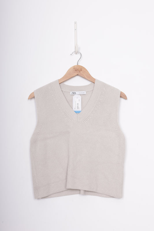 Zara Womens Cream Vest Size S