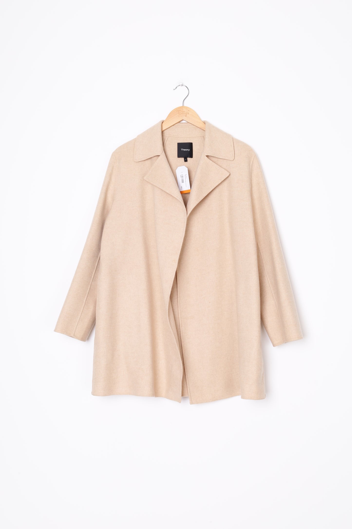Theory Womens Beige Coat Size S