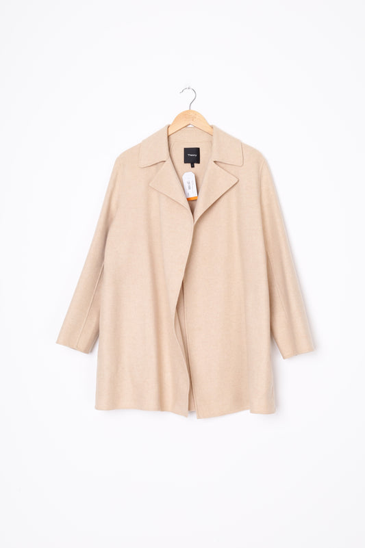 Theory Womens Beige Coat Size S