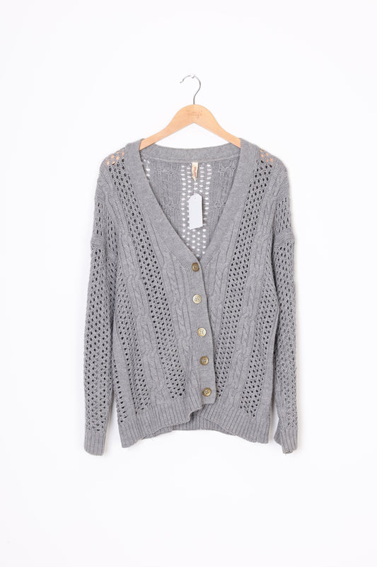 Sylvester Womens Grey Cardigan Size L
