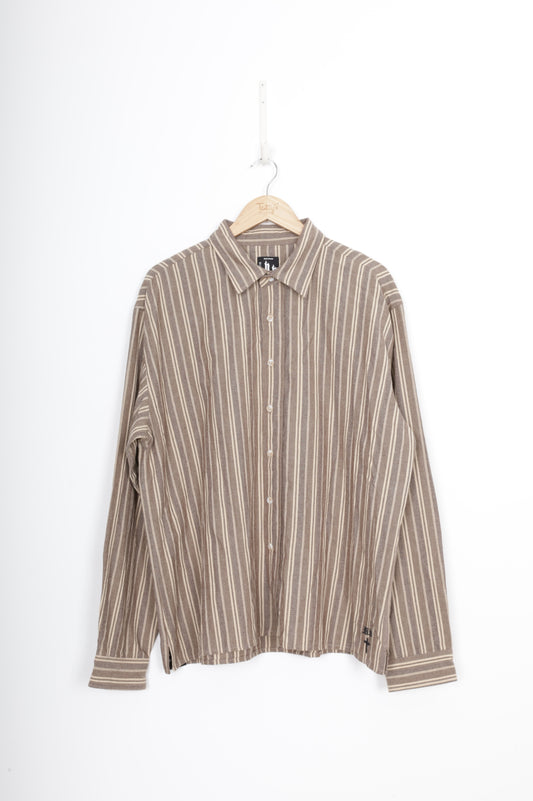 Beach Brains Mens Brown Shirt Size L