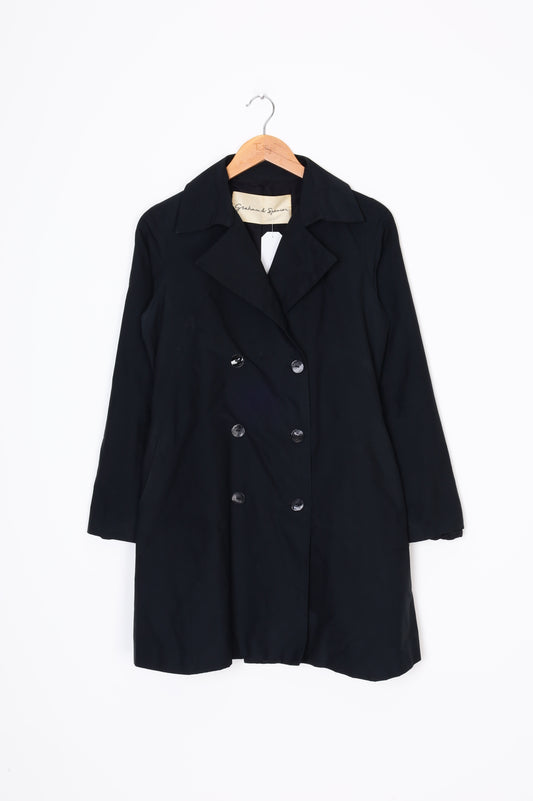 Graham & Spencer Womens Black Coat Size S