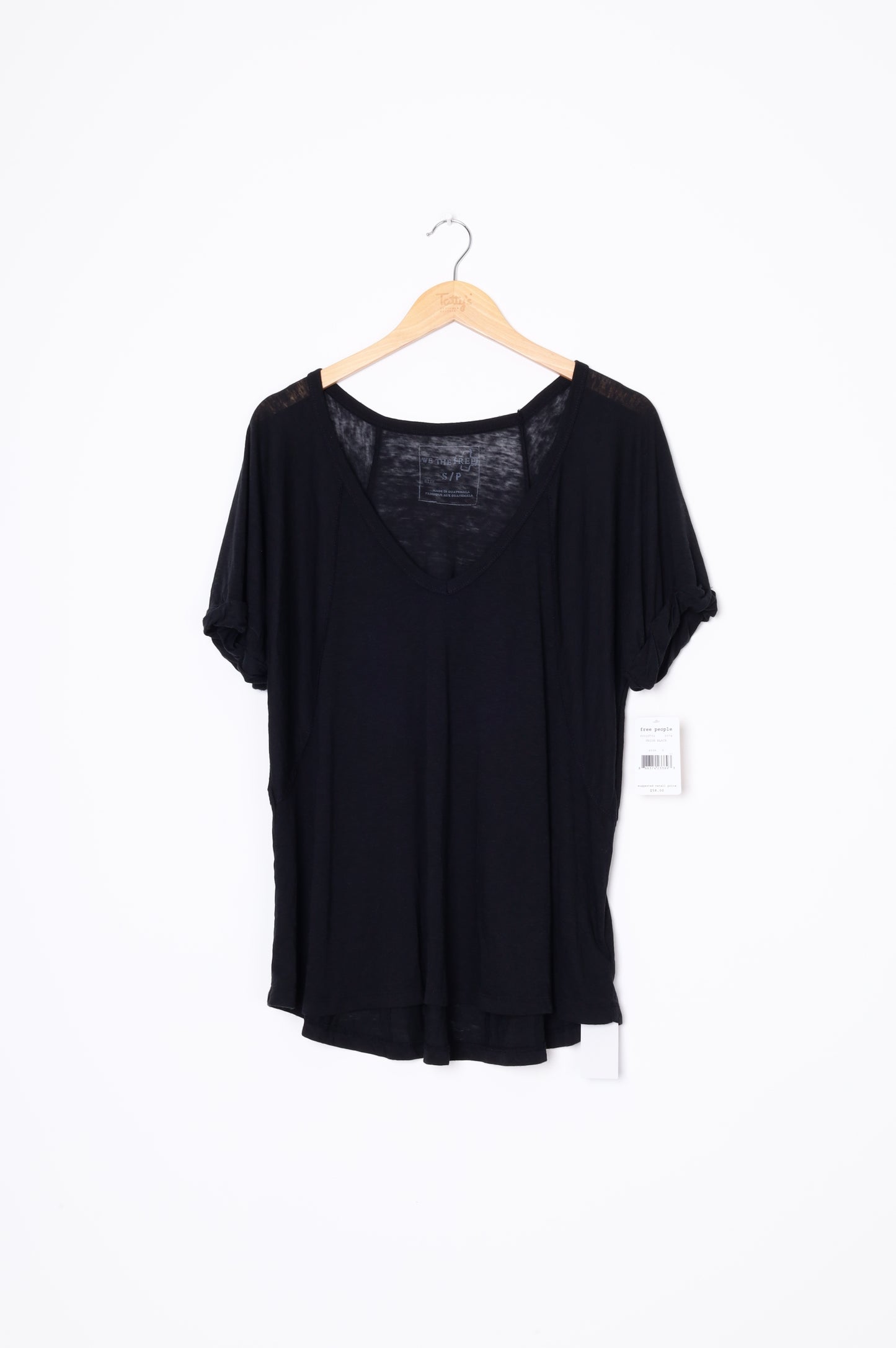 Free People Womens Black Top Size SP